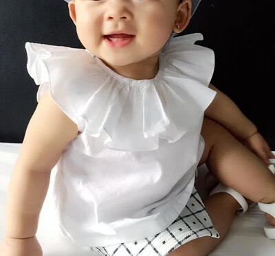 

Foreign trade childrens wear 17 new baby girl baby jacket child hair collar pure white T-shirt sprouting EBAY source