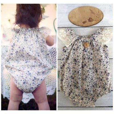 

Newborn Baby Girls Floral Lace Triangle Romper Jumpsuit Sunsuit Outfit Clothes