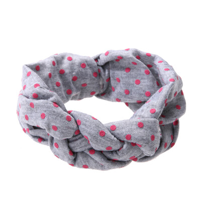 

Kids Baby Girl Cotton Twisted Headband Turban Dot Knot Headwear Headwrap