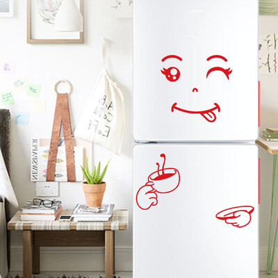 

〖Follure〗Cute Sticker Fridge Happy Delicious Face Kitchen Fridge Wall Stickers Art