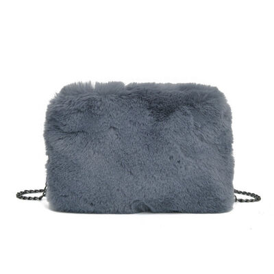 

2018 New Style Fashion Solid Women Plush Chain Crossbody Chains Shoulder Bag Lady Flap Handbag Bucket Satchel Messgenger