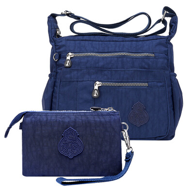 

Tailored Women Nylon Shoulder Bag Waterproof Elegant Daily Shopping Handbag Two-piece Set