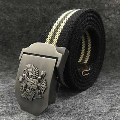 

Unisex Russian National Emblem canvas Tactical belt quality casual sport Military belts For Mens&Women Jeans belt