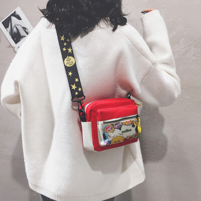 

Sesame Street bag female 2019 new Korean version of the wild cartoon Harajuku student bag broadband canvas shoulder Messenger bag