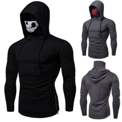 

Fashion Mens Mask Skull Hooded Pullover Sweater Hoodies Sweatshirt Jumper Tops