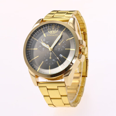 

Explosive alloy steel belt watch simple calendar quartz watch mens section