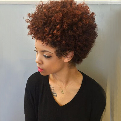 

Short Shaggy Two Tone Afro Curly Synthetic Wig