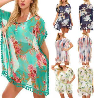 

Women Sexy Bikini Cover Up Sarong Dress Swimwear Kaftan Lace Chiffon Beach Wear