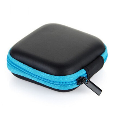 

Portable Zipper Hard Headphones Case PU Leather Earphone Storage Bag