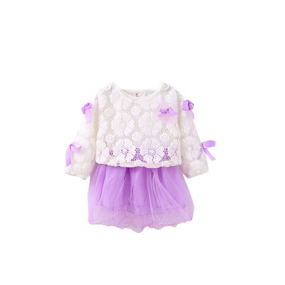 

Princess Long sleeve Baby Girl Dressborn Infant Baby Girl Clothes Flower Bow Tutu Party Dresses Baby Kid Girl Clothes