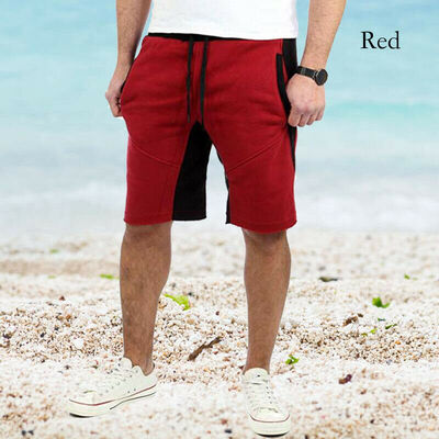 

SUNSIOM Mens Summer Color Matching Gym Fitness Casual Shorts Loose Beach Shorts