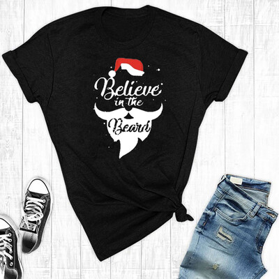 

Tailored Womens Christmas Letter Printed Round Neck Short Sleeve T-shirts Tops Blouse