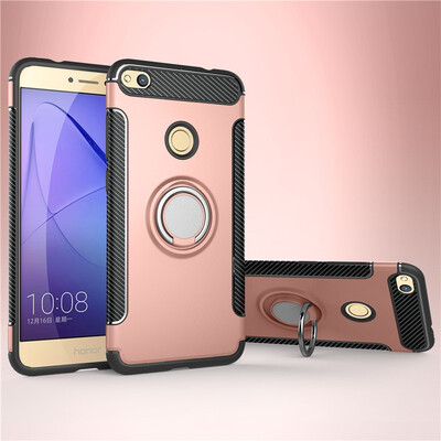 

Back Cover For Huawei P8 Lite 2017 Case Car Holder Stand Hard PC Silicon Ring Suction Bracket Celulars Fecoprior