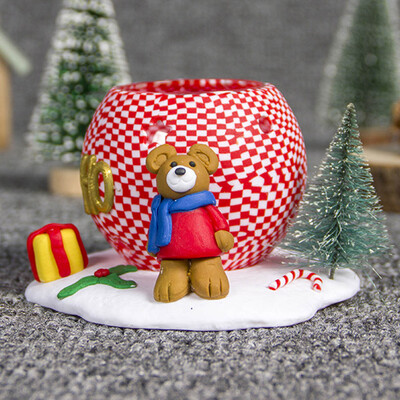 

Christmas Three-dimensional Decoration Candlesticks Soft Ceramic Candle Holders