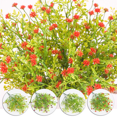 

1 Forks Artificial Simulation Fern Plants Branches Roses Flower Floral Decor Lot