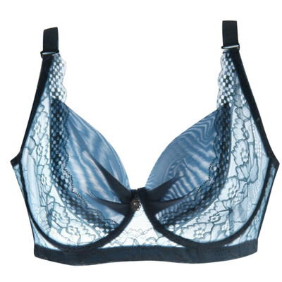 

Toponeto Womens Sexy Plus Size Adjustable Gauze Breathable Extra-Elastic Translucent Bra