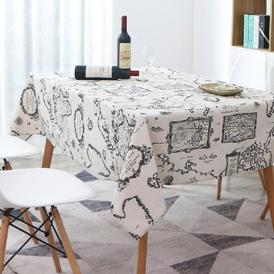 

Tablecloth Rectangle Table Cloth Cotton Linen Wrinkle Free Anti-Fading Tablecloths Washable Dust-Proof Table Cover for Dining Kit