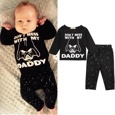 

Newborn Infant Baby Boys Girls Star Wars Clothes T-shirt TopsPants Outfits Set