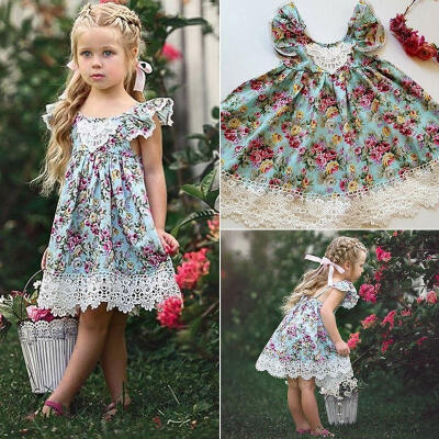 

Toddler Infant Kid Baby Girl Summer Dress Princess Party Wedding Lace Dresses