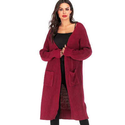 

Toponeto Fashion Women Casual Long Sleeve Solid Sweater Cardigan Coat With Pockets
