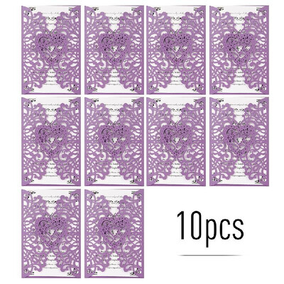 

10pcs Pearl Paper Floral Invitation Cards Invitation Holders with Blank Inner Sheet for Wedding Birthday Party Anniversary