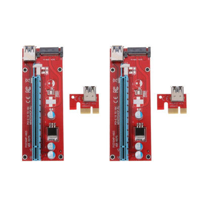 

2pcs PCI Express Riser Card 1x to 16x USB30 SATA Power for Bitcion Minier