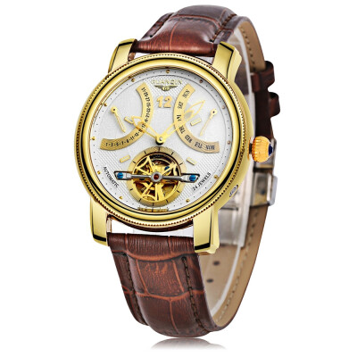 

GUANQIN GJ16009 Men Automatic Mechanical Watch Dual Calendar 10ATM Transparent Movt Wristwatch