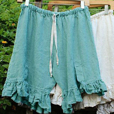 

Womens Ladies High Waist Summer Casual Ruffles Beach Boho Loose Fit Pants Shorts