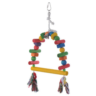 

Colorful Parrot Hanging Swing Bird Parakeet Budgie Cockatiel Cage Chew Toy