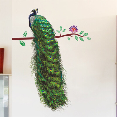 

Peacock Tree Branch Art Wall Sticker For Home Decoration Removable Decal