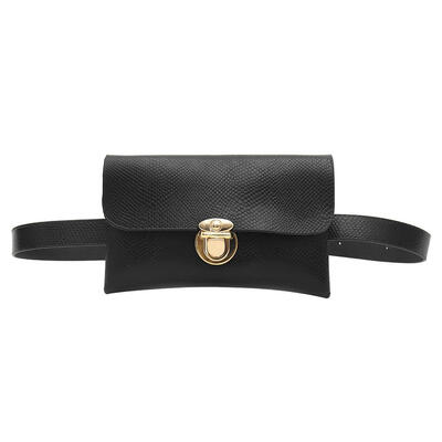 

Women Waist Fanny Belt Packs PU Leather Snake Print Crossbody Chest Bags