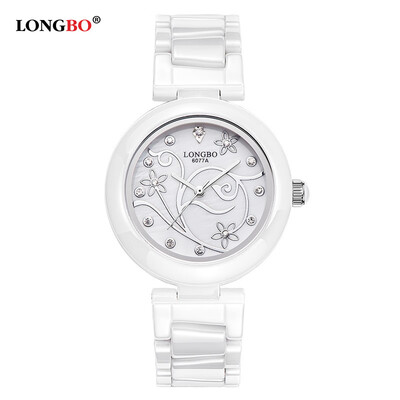 

LONGBO European&American fashion true ceramic womens watch printing dial fashion watch quartz waterproof ladies wat