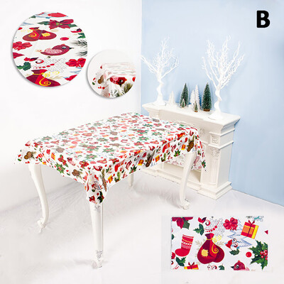 

Tailored Disposable Tablecloth Creative PVC Christmas Print Tablecloth Table Party Decor