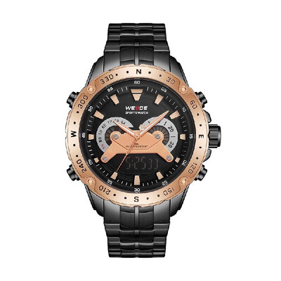 

WEIDE WH8501 Dual Display Two Movement Digital Quartz Men Watch 3ATM Waterproof Business Sports Luminous Military Watch Dual Time