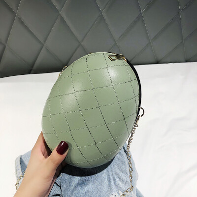 

2019 new fashion simple rhombic chain shoulder bag female casual temperament Sen wild eggshell crossbody bag