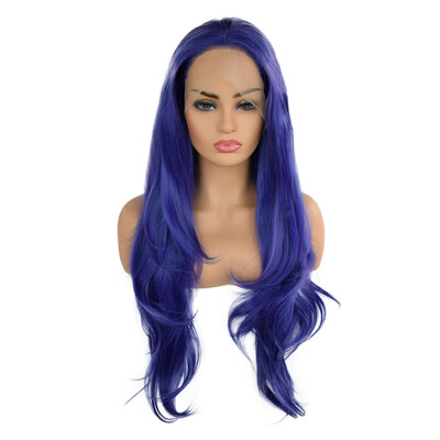 

〖Follure〗Curly Wig Glueless Lace Wigs Blue Women Indian Remy Human Hair Lace Front