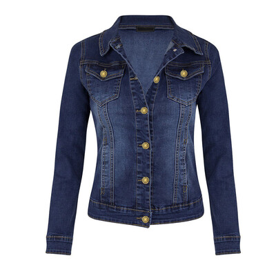

Toponeto Womens Casual Coat Long Sleeve Pocket Button Denim Jacket Coat