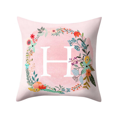 

〖Follure〗English Alphabet Pillow Print Cushion Flower Pillowcase Cover Room Decoration