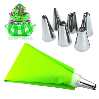 

DIY Cake Icing Piping Cream Nozzle Stainless Steel Silicone Pastry Bag