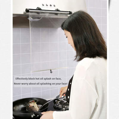 

Multifunction Safety Anti Oil Splash Curtain Retractable Cooking Face Curtain Protection Clear Transparent Face Shield
