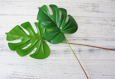 

FUNNYBUNNY Artificial Plant Leaves Monstera Palm Leaves Tropical Leaves Decorations Party Supplies Jungle-Beach-Birthday Theme