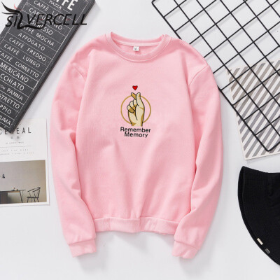 

New Autumn Tops Women Casual Pullovers Plus Velvet Loose Round Neck Sweatshirt Funny Print Couples Tops