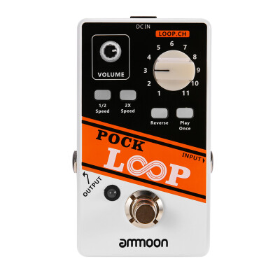 

ammoon POCK LOOP Looper Guitar Effect Pedal 11 Loopers Max330mins Recording Time Supports 12 & 2X Speed Playback Reverse Functio