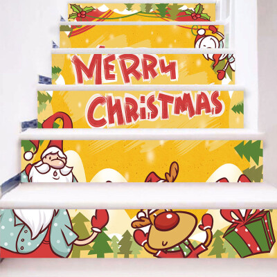 

Tailored Christmas 3D Simulation stair stickers Waterproof Wall Stickers DIY Home Decor