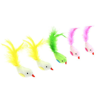 

5pcs Cat Teaser Wand Cartoon Replacement Head Pets Scratch Interactive Toys