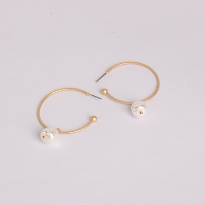 

Fashion round Pearl Flower stud Earrings For Women Geometric Dangle Statement Earrings boho ZA Jewelry Wedding Party Girl