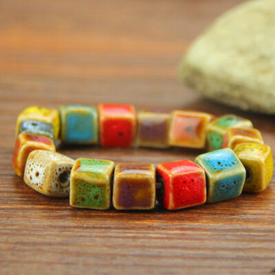 

Heart Shaped Vintage Beads Lady Bracelet Bohemia Ceramic Stone Charm Women Bangles Fashion Yoga Gift
