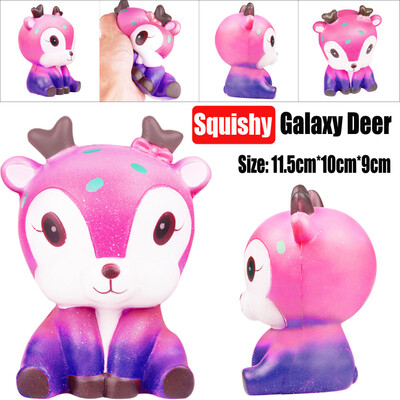 

Gotoamei 115cm Galaxy Deer Cream Scented Slow Rising Squeeze Strap Kids Toy Gift