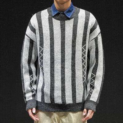 

Toponeto New style For Men Autumn And Winter Fashion Stripe Pullover Long Sleeve Blouse
