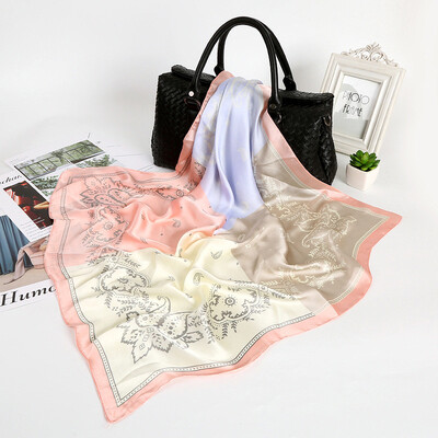 

Autumn&winter Korean version of the silk satin thin scarf scarf air conditioning shawl beach towel seaside sunscreen silk scarf women wholesale
